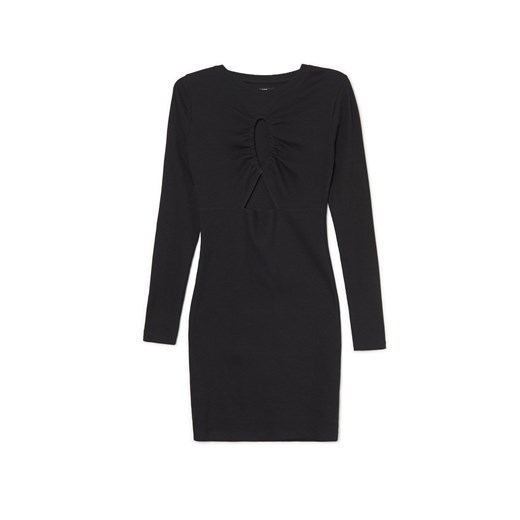 Cropp - Czarna sukienka mini z wycięciami - czarny ze sklepu Cropp w kategorii Sukienki - zdjęcie 156855769