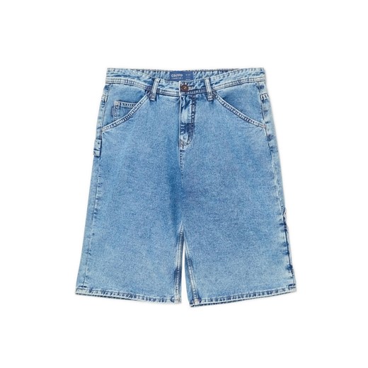 Cropp - Szorty jeansowe loose - niebieski ze sklepu Cropp w kategorii Spodenki męskie - zdjęcie 156856317