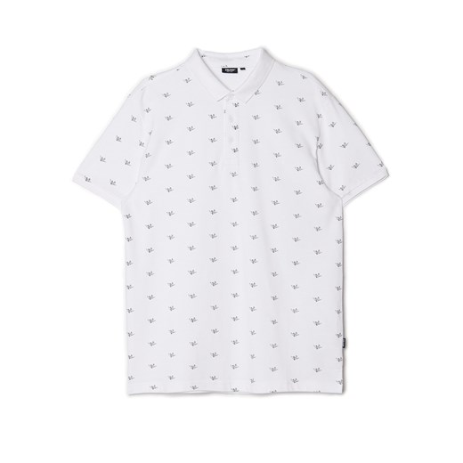 Cropp - Biała koszulka polo - biały ze sklepu Cropp w kategorii T-shirty męskie - zdjęcie 156856457