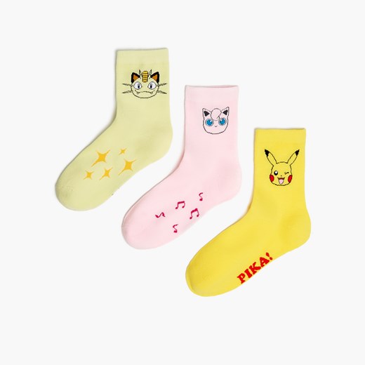 Cropp - 3 pack skarpetek Pokémon - Wielobarwny Cropp 39 Cropp