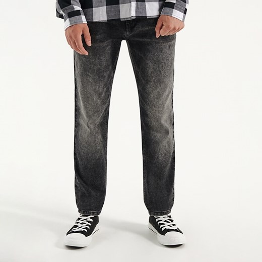 Jeansy slim fit z niskim stanem szare vintage - Szary House 28/30 okazja House
