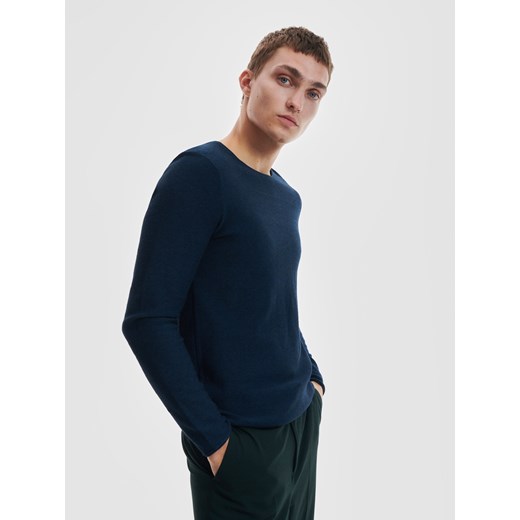 Reserved - Dopasowany sweter w prążki - Granatowy Reserved XL okazyjna cena Reserved