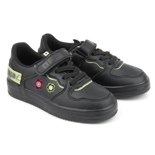 Buty dziecięce sportowe ze skórzaną wkładką - Big Star JJ374081, czarne 33 ulubioneobuwie