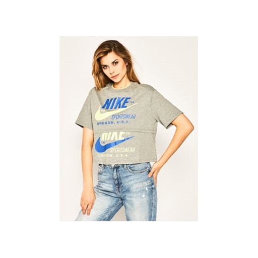 Nike T-Shirt Sportswear Icon Clash CJ2040 Szary Loose Fit Nike S MODIVO okazyjna cena