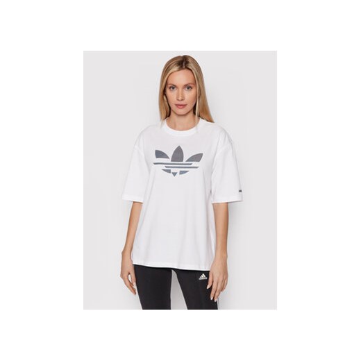 adidas T-Shirt adicolor Iridescent Shattered Trefoil H35894 Biały Relaxed Fit 30 MODIVO