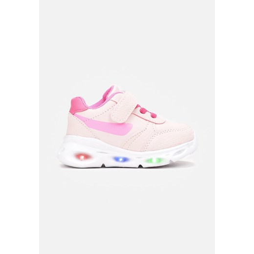 Różowe Buty Sportowe na Rzep z Podeszwą z Diodami Eulena 24 okazja born2be.pl