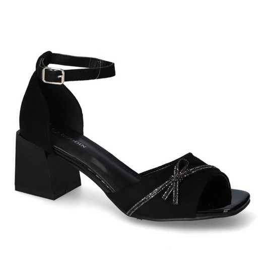 Sandały Goodin GD-FL1119 Czarne zamsz ze sklepu Arturo-obuwie w kategorii Sandały damskie - zdjęcie 156889265