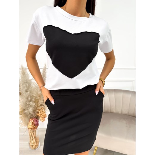 Czarny Komplet z Sercem Modnakiecka.pl 40 ModnaKiecka.pl