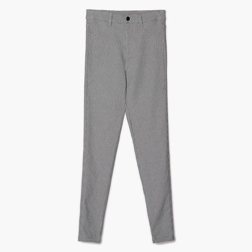 Cropp - Spodnie skinny w drobną kratkę - jasny szary ze sklepu Cropp w kategorii Spodnie damskie - zdjęcie 156908619
