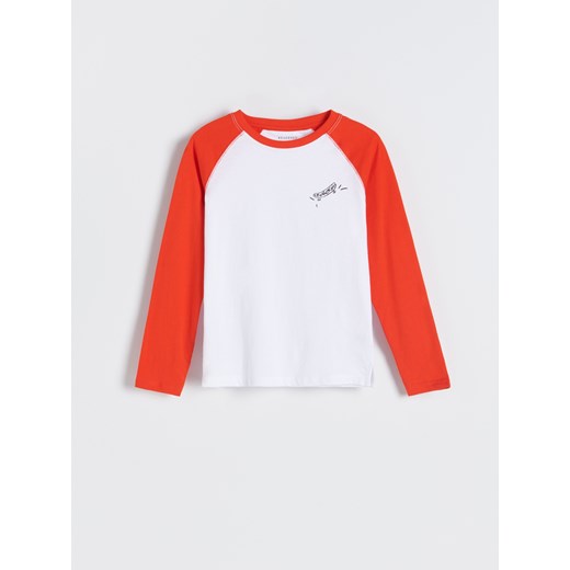Reserved - Longsleeve z nadrukiem - biały ze sklepu Reserved w kategorii T-shirty chłopięce - zdjęcie 156909016