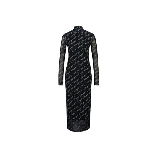 Sukienka Hugo Boss casualowa w abstrakcyjne wzory z długim rękawem 
