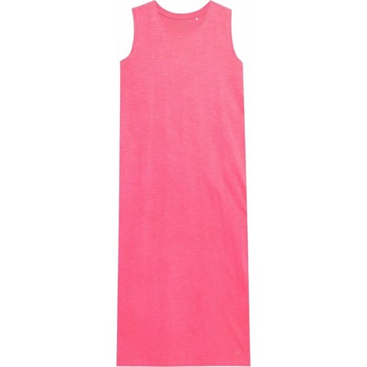 4F sukienka różowa bez rękawów midi z okrągłym dekoltem ołówkowa 