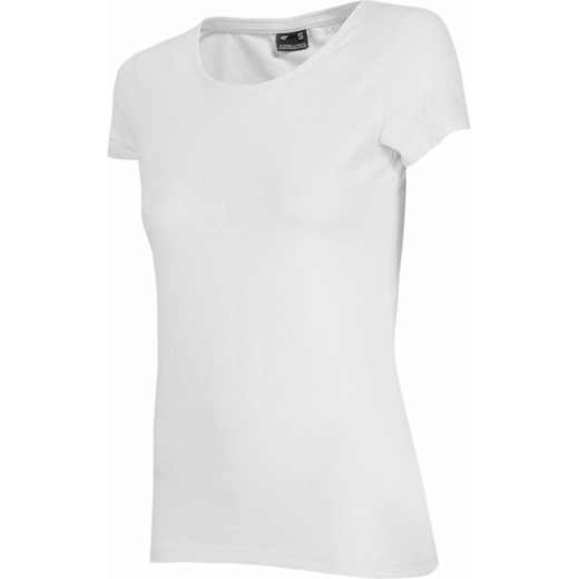 Biała bluzka damska 4F z krótkim rękawem z bawełny 