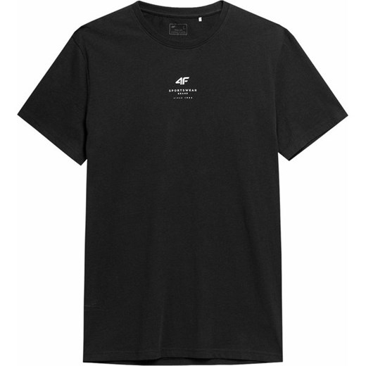 T-shirt męski 4F czarny z krótkimi rękawami 