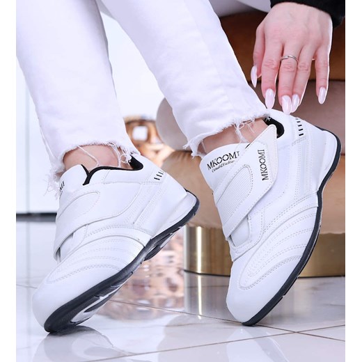 Białe sportowe buty na rzep E4-3 13996 S244/ ze sklepu Pantofelek24.pl w kategorii Buty sportowe damskie - zdjęcie 157052539