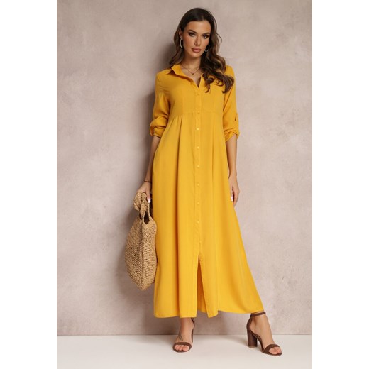 Żółta Sukienka Hillcrest ze sklepu Renee odzież w kategorii Sukienki - zdjęcie 157053267