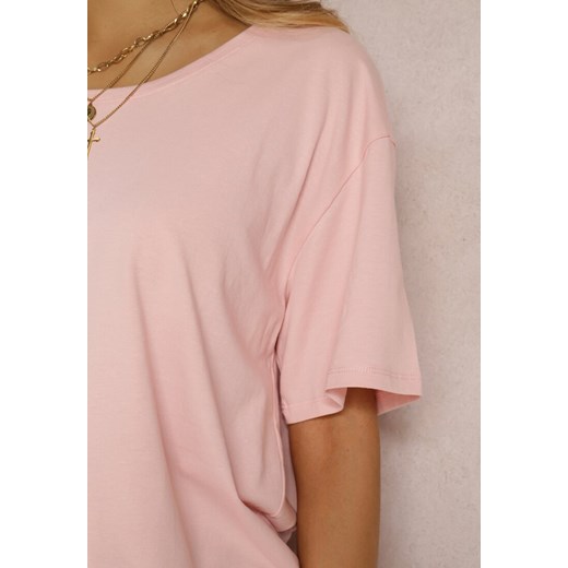 Jasnoróżowy T-shirt Eraela Renee 2XL promocja Renee odzież