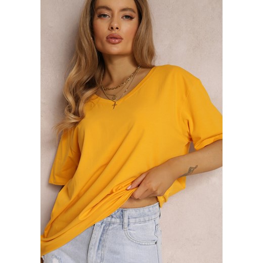 Żółty T-shirt Nikoneus Renee 4XL promocja Renee odzież
