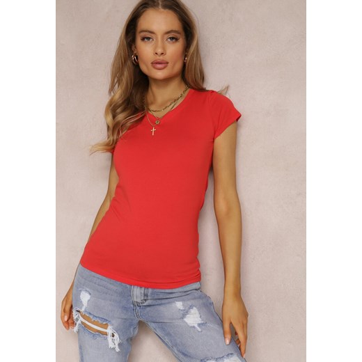 Czerwony T-shirt Mirasura ze sklepu Renee odzież w kategorii Bluzki damskie - zdjęcie 157053895