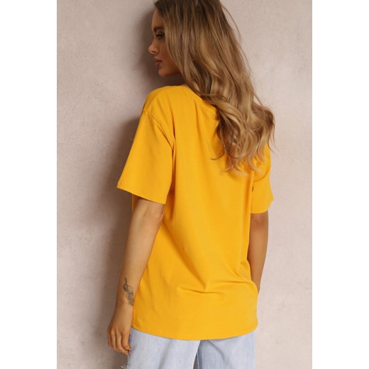 Żółty T-shirt Eraela Renee 3XL okazyjna cena Renee odzież