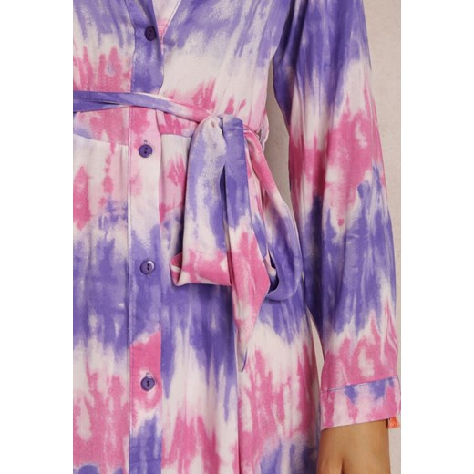 Liliowa Sukienka Thronanthe Renee M wyprzedaż Renee odzież