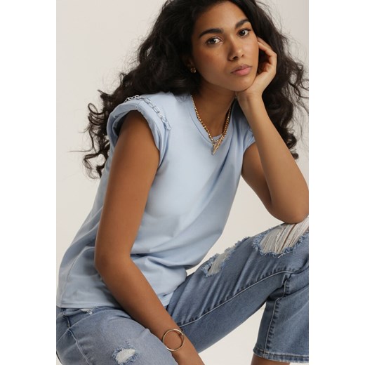 Jasnoniebieska Bluzka Thanahria ze sklepu Renee odzież w kategorii Bluzki damskie - zdjęcie 157055859