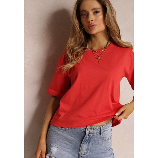 Czerwony T-shirt Clathera ze sklepu Renee odzież w kategorii Bluzki damskie - zdjęcie 157056505
