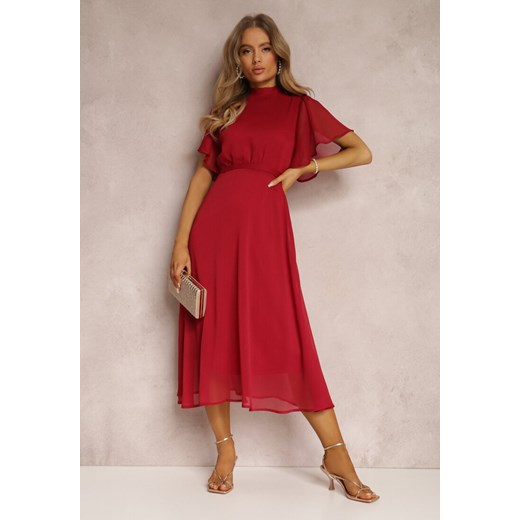 Bordowa Sukienka Syrissis ze sklepu Renee odzież w kategorii Sukienki - zdjęcie 157056979