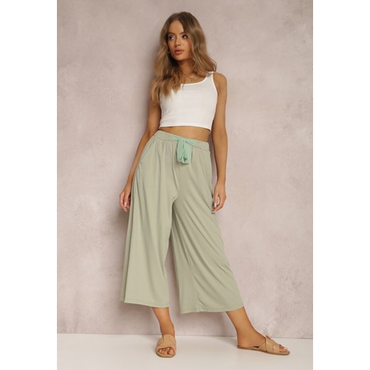 Zielone Spodnie Tofi ze sklepu Renee odzież w kategorii Spodnie damskie - zdjęcie 157058497
