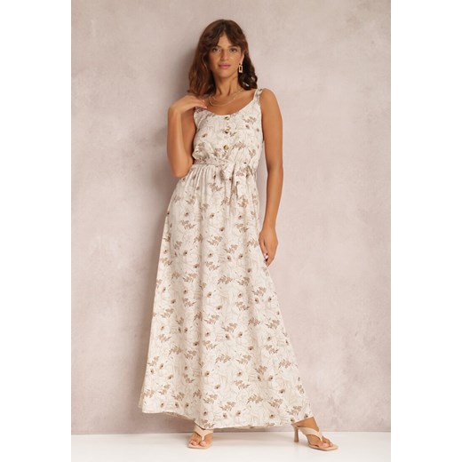 Kremowa Sukienka Zixasto ze sklepu Renee odzież w kategorii Sukienki - zdjęcie 157058517