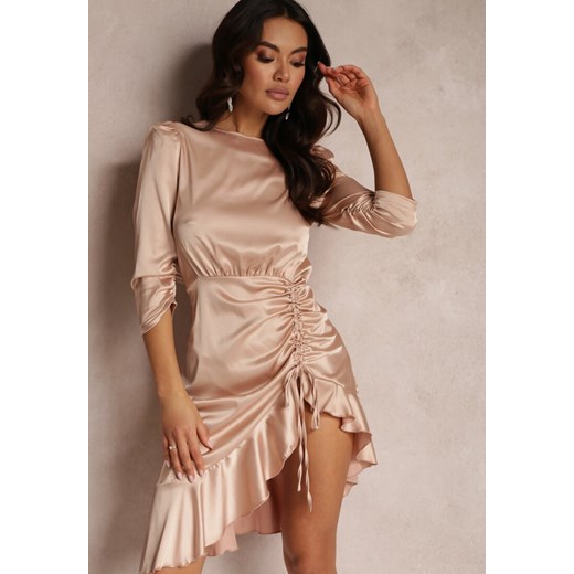 Beżowa Sukienka Periphae Renee M wyprzedaż Renee odzież