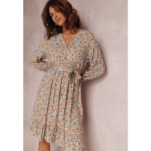 Beżowa Sukienka Aedena ze sklepu Renee odzież w kategorii Sukienki - zdjęcie 157060477