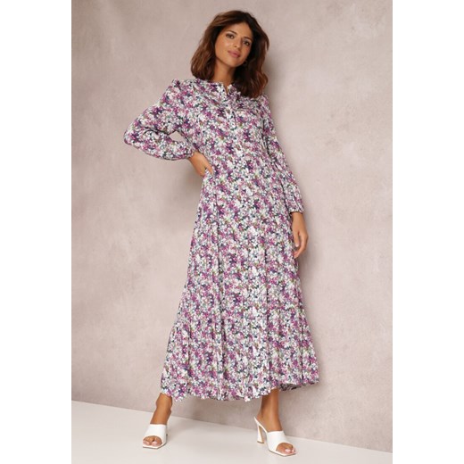 Biało-Fioletowa Sukienka Coredeia ze sklepu Renee odzież w kategorii Sukienki - zdjęcie 157060646
