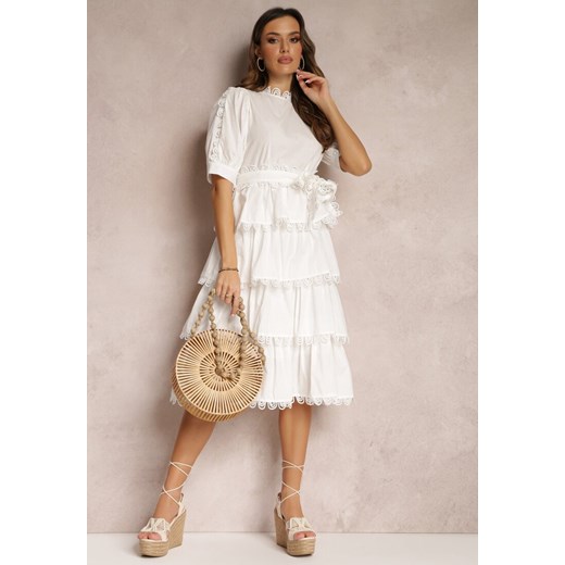 Biała Sukienka Klymime ze sklepu Renee odzież w kategorii Sukienki - zdjęcie 157060895