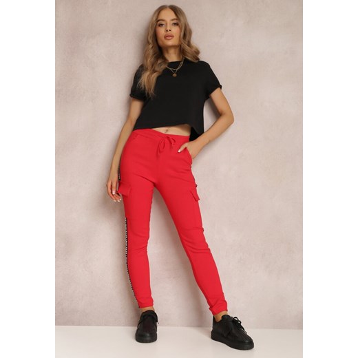 Czerwone Spodnie Olythia ze sklepu Renee odzież w kategorii Spodnie damskie - zdjęcie 157062085