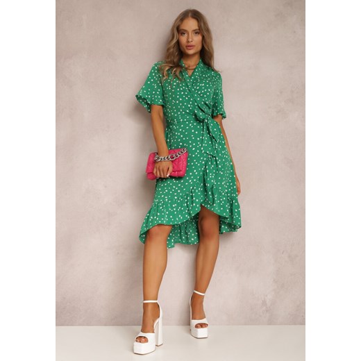 Sukienka Renee oversize z długimi rękawami casual w groszki