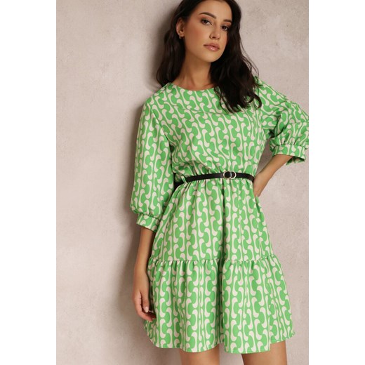 Zielona Sukienka z Paskiem Kaliphae ze sklepu Renee odzież w kategorii Sukienki - zdjęcie 157063168