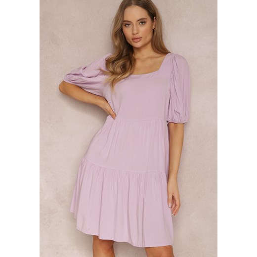 Jasnofioletowa Sukienka z Wiskozy Agathestra ze sklepu Renee odzież w kategorii Sukienki - zdjęcie 157064796