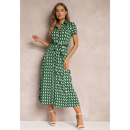 Zielona Sukienka z Paskiem Ianeusa Renee S Renee odzież promocyjna cena