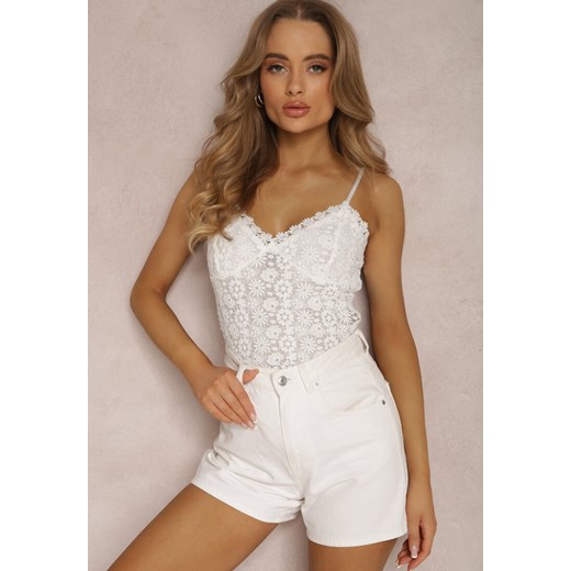 Białe Body Koronkowe Phaerima ze sklepu Renee odzież w kategorii Bluzki damskie - zdjęcie 157065455