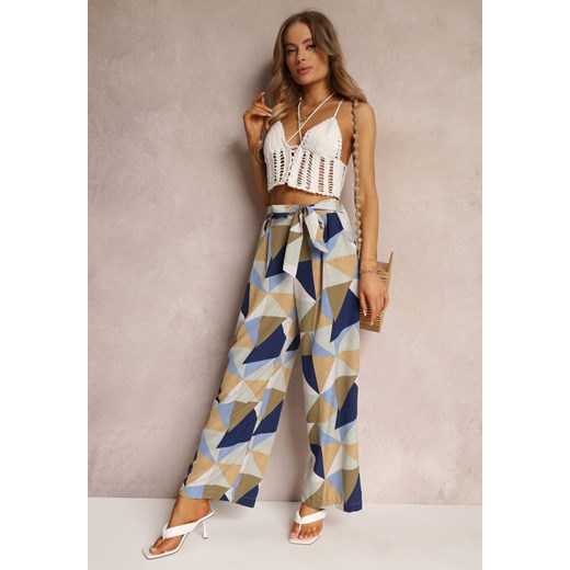 Niebieskie Spodnie Thaelene ze sklepu Renee odzież w kategorii Spodnie damskie - zdjęcie 157065785