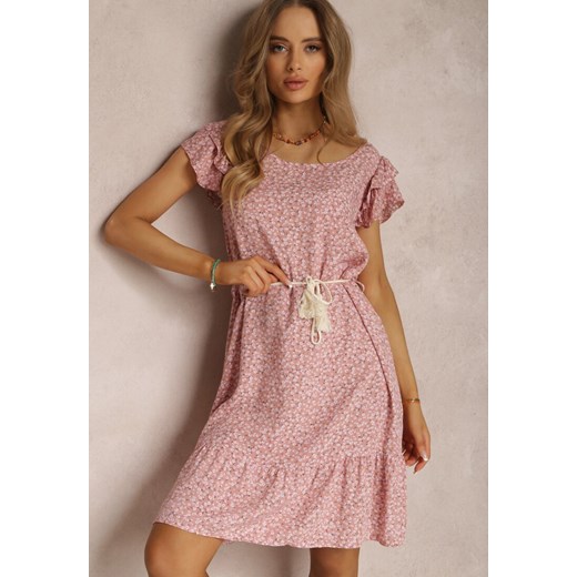 Ciemnoróżowa Sukienka Telephaia ze sklepu Renee odzież w kategorii Sukienki - zdjęcie 157066166