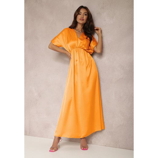 Pomarańczowa Sukienka Satynowa Cythora ze sklepu Renee odzież w kategorii Sukienki - zdjęcie 157066626