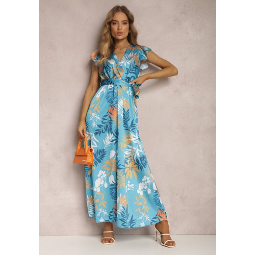 Niebiesko-Żółta Sukienka Iantharis ze sklepu Renee odzież w kategorii Sukienki - zdjęcie 157067297