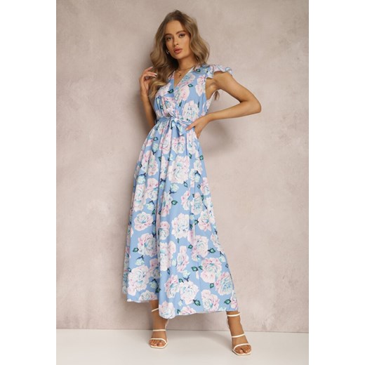 Jasnoniebieska Sukienka z Paskiem Helomeda ze sklepu Renee odzież w kategorii Sukienki - zdjęcie 157067697