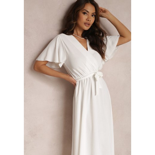Biała Sukienka z Paskiem Oreithadina Renee S Renee odzież promocyjna cena