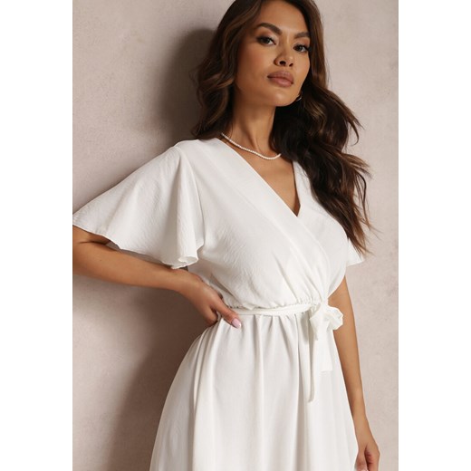 Biała Sukienka z Paskiem Oreithadina Renee S Renee odzież okazyjna cena
