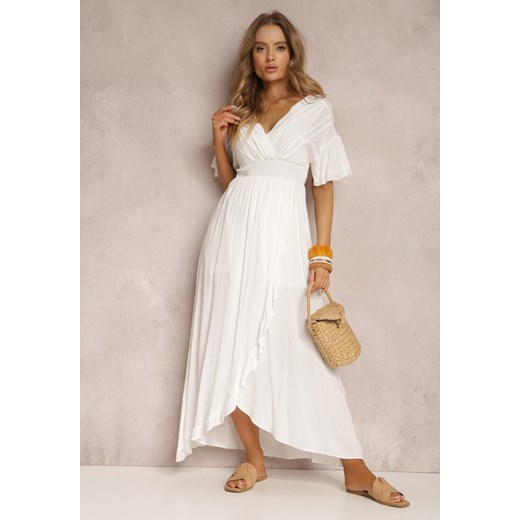 Biała Sukienka z Wiskozy Phaeniore ze sklepu Renee odzież w kategorii Sukienki - zdjęcie 157068108