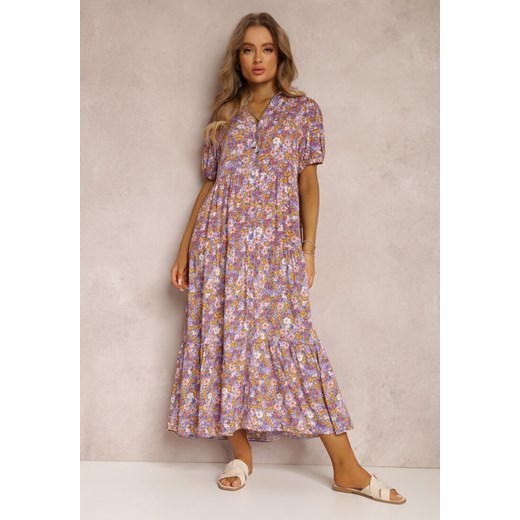 Fioletowa Sukienka z Wiskozy Zofneda ze sklepu Renee odzież w kategorii Sukienki - zdjęcie 157068467