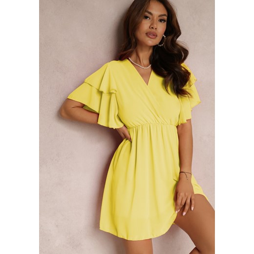 Żółta Sukienka Nemele ze sklepu Renee odzież w kategorii Sukienki - zdjęcie 157068747